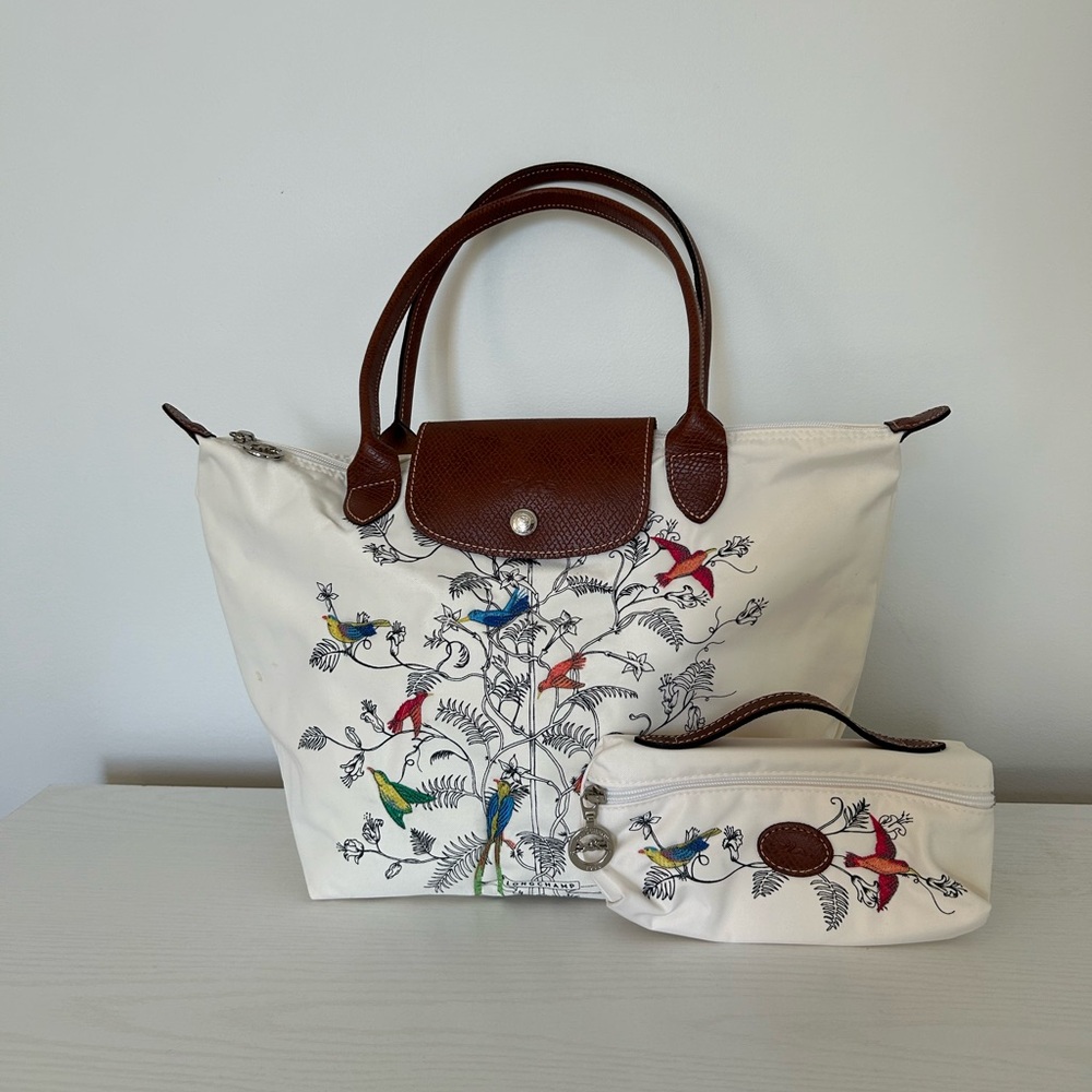 longchamp tree of life embroidered bag
